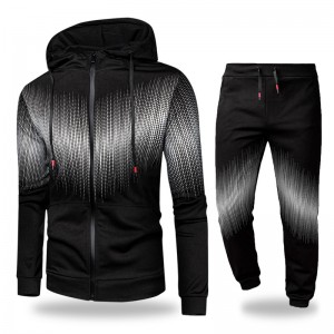 Tracksuit For Men Factory Hip Hop Casual Zip Up Hoodies Joggers Set High Quality Wholesale