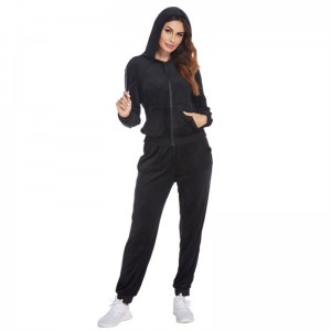 Two Pieces Clothing Sets Woman Tracksuits Sweatshirt Sweatpants Sports Velour Apparel Factory