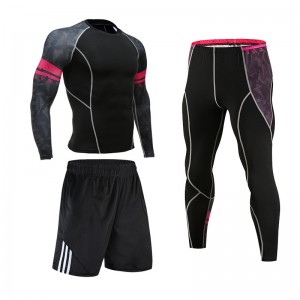Three Pieces Compression Sets Men Tracksuit Quick Dry Running Training Fitness Custom
