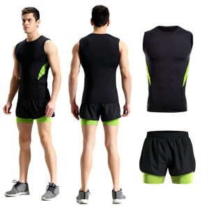 Mens Training Wear Polyester Spandex Gym Customized Quick Dry Fitness Factory