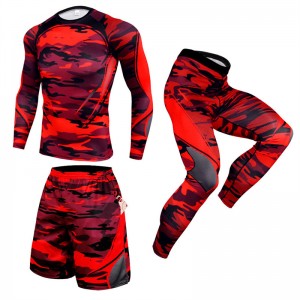 Mens Tracksuit Manufacture Compression T Shirts Leggings 3 Pieces Set Running Outdoor New