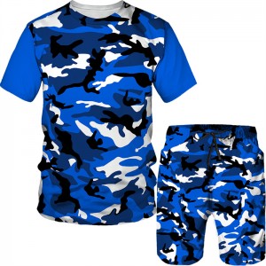 Two Pieces Set For Men Workout Outfit Casaul Short Sleeve T Shirt And Shorts Hot Popular Wholesale