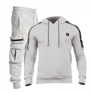 Men Sweatsuit Sport Winter Fitted Matching Hoodies Cargo Joggers OEM Brand US Size
