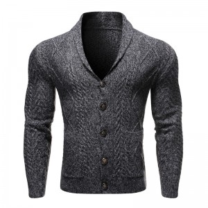 Mens Sweater Jacket Knitted Cardigan Solid Winter Button Outerwear Wholesale