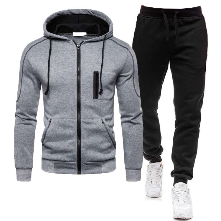 Mens Training Suits Hoodies Joggers Zip Up Fleece Custom Logo Plus Size New Arrival Featured Image