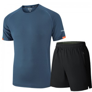 T Shirt And Shorts Set For Men Quick Dry 2 Pieces Training Running Jogging Sports Private Label