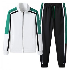 Men Jogging Tracksuit Two Piece Long Sleeve Sports Training Soccer Spring Autumn Stripes Uniform