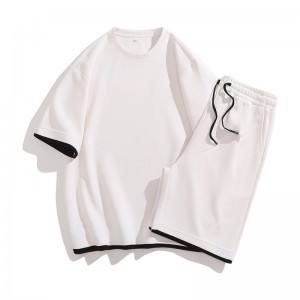 Men Tracksuit Set T Shirt Shorts Summer Jogging Sports Gym Loose Brand New Design