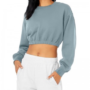 Women Hoodies Sweatshirt Crop Top Pullover Workout Athletic Oversized Custom Logo