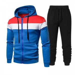 Mens Sports Suit Tech Fleece Hoodie Jogger Sweatsuit Pullover Plus Size Custom