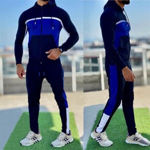 Men Training Wear Hoodie Jacket Joggers Two Piece Sets Slim Fit Fitness Manufacture