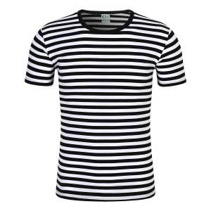 Stripe T Shirts Unisex Short Sleeve Summer Knitted Top Bulk Manufacturer