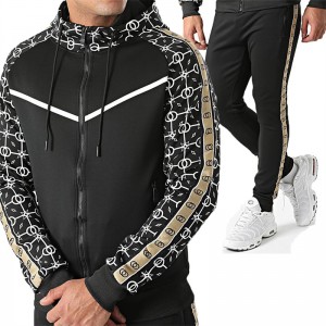 Printed Tracksuit Side Stripe Private Label Plus Size Winter Custom Logo Factory