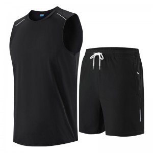 Men Training Wear Gym Sports Summer Sleeveless T Shirts Shorts Private Label High Quality