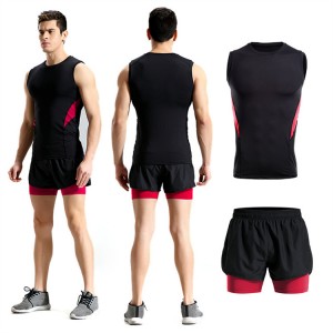 Mens Training Wear Polyester Spandex Gym Customized Quick Dry Fitness Factory