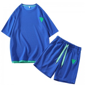 Mens Tracksuit Summer 2 Piece Short Set Running Jogging Waffle Sportswear Outfit Custom