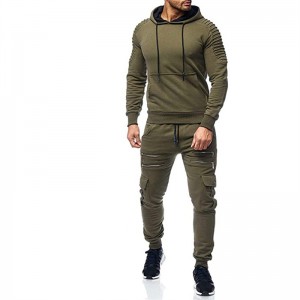 Men Track Suits Hoodies Joggers Set Plain Stripes Outfit Sports Fold New Version Customize Oversize Manufacturer