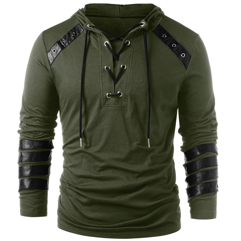 Men Hoodie Sweatshirts Bulk Blank Leather Stripes Sports Motobike Wear Long Sleeve Dropshopping Factory Featured Image
