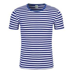 Stripe T Shirts Unisex Short Sleeve Summer Knitted Top Bulk Manufacturer