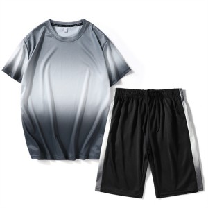 Summer Tracksuit Casual Sports Ombre T Shirt Shorts Set Two Pieces Customized Supplier