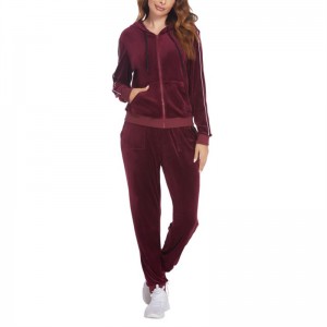 Two Pieces Clothing Sets Woman Tracksuits Sweatshirt Sweatpants Sports Velour Apparel Factory