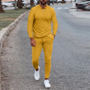 Polo Tracksuit For Men Polyester Cotton Long Sleeve Oversized Cheap Price