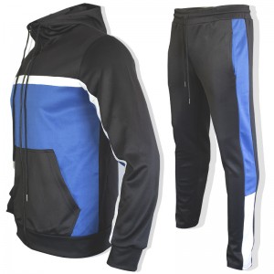 Mens Sportswear Sweatsuit Gym Slim Fit Fitted Hoodie Jacket Joggers Plus Size OEM Factory