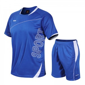 T Shirt Shorts Set Running Sportswear Basketball Soccer Uniforms Quick Dry Factory