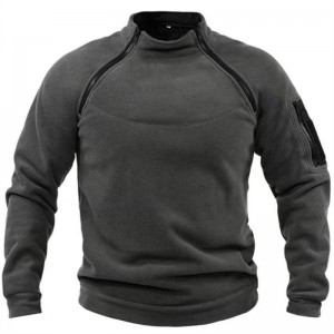 Mens Sweatshirt Fleece Pullover Loose Oversized Tops Zip Thermal Warm Breathable Factory Custom