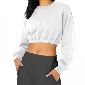 Women Hoodies Sweatshirt Crop Top Pullover Workout Athletic Oversized Custom Logo