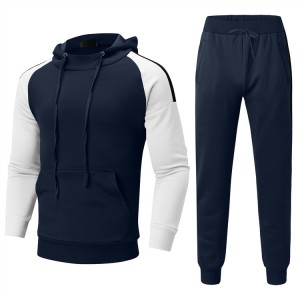Mens Tracksuit Fleece Oversized Hoodies Joggers Contrast Two Pieces Streetwear High Quality