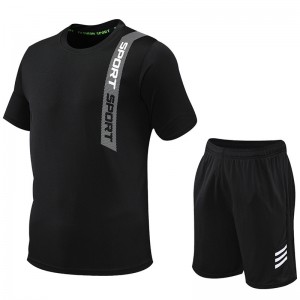Men Training Uniform Sports Set Jogging T Shirt Shorts Summer Oversized Custom Manufacture