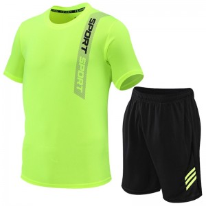 Running Suits For Men Short Sleeve T Shirt And Shorts Two Piece Quick Dry Jogging Sets Factory