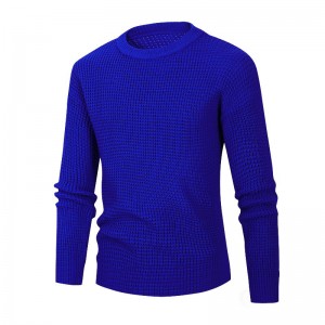 Sweatshirt Manufacturer Crewneck Blank Pullover Knitted Waffle Streetwear Long Sleeve Spring Autumn