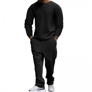 Men Sweatshirt Sweatpants Long Sleeve Pullover Joggers Sportswear Casual Two Piece Custom
