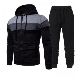 Mens Sports Suit Tech Fleece Hoodie Jogger Sweatsuit Pullover Plus Size Custom