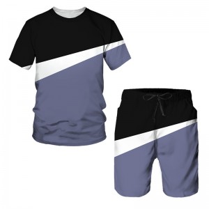 Men Tracksuit Summer 3D Printing T Shirt Shorts Set Brand Custom Logo New Arrival