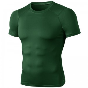 Mens T Shirt Compression Fitness Workout Training Running Active Sportswear