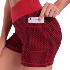 Biker Shorts With Pocket For Women Gym Yoga Sports Push Up Tummy Control Breathable Mesh Popular