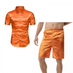 Mens Tracksuit Short Sleeve Shirt And Shorts Daily Two Pieces Sets Homewear Summer Drop   Shipping