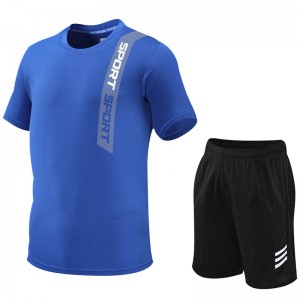 Men Training Uniform Sports Set Jogging T Shirt Shorts Summer Oversized Custom Manufacture