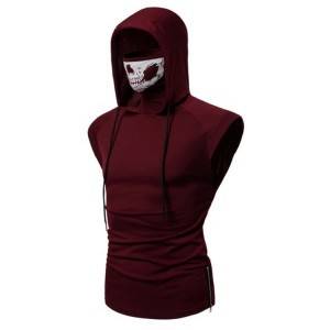 Faced Mask Hoodies Sleeveless Plain Blank T Shirt Summer Brand Supplier