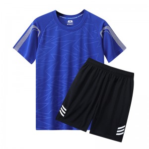 Men Sports Sets Team Tracksuit T Shirt Shorts O Neck Running Quick Dry Wholesale Custom