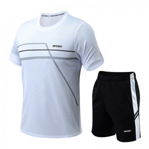 Men T Shirt Set Running Training Wear Sportsuit Jogging Basketball Uniform Factory