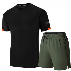 T Shirt And Shorts Set For Men Quick Dry 2 Pieces Training Running Jogging Sports Private Label