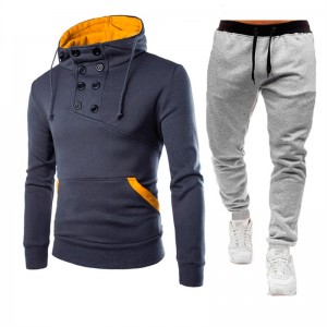 Men Jogging Wear Hoodie Blank Custom Logo Buttons Sports Track Suit Wholesale Branded Factory