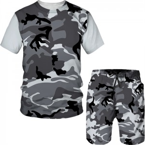 Two Pieces Set For Men Workout Outfit Casaul Short Sleeve T Shirt And Shorts Hot Popular Wholesale