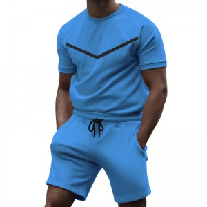T Shirt And Shorts Set Men Summer Tracksuit Team Sports Two Pieces Unisex Custom Logo
