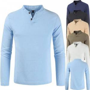 Uniform T Shirt Men Stand Collar Plus Size Casual Wholesale