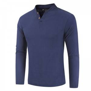 Uniform T Shirt Men Stand Collar Plus Size Casual Wholesale